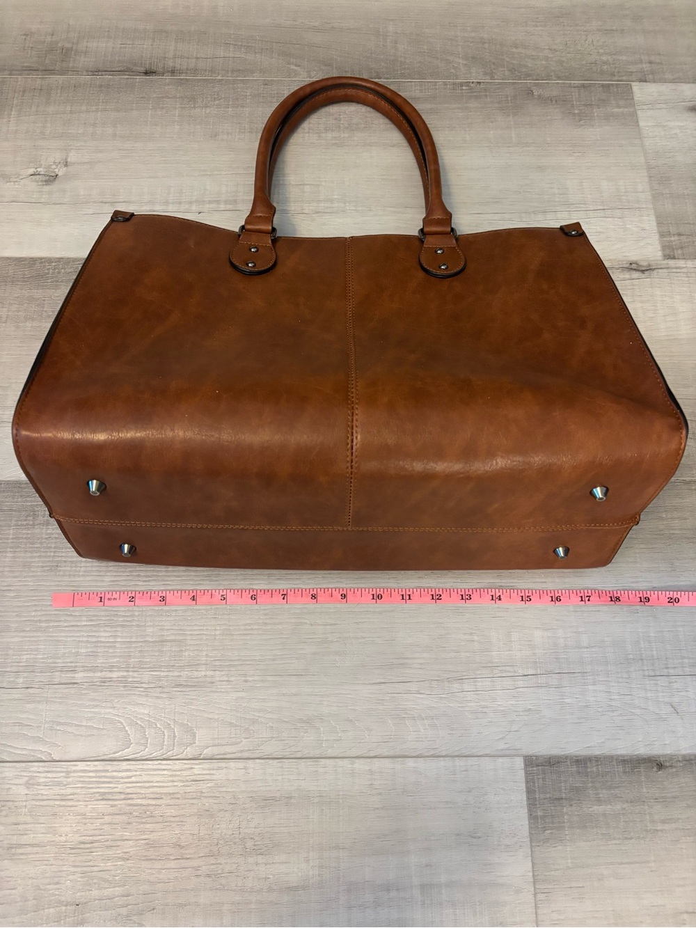 LOVEVOOK Brown Faux Leather Laptop Tote Work Bag USB Charging Port - Picture 5 of 12